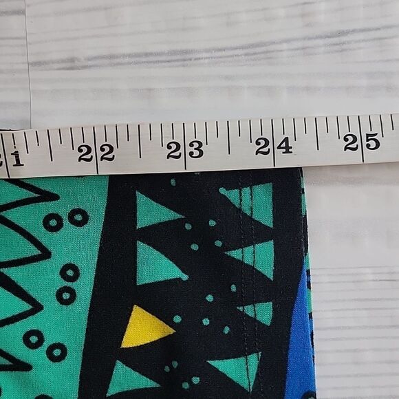 LulaRoe leggings abstract print - blue & green Women's Size XS - Picture 10 of 10